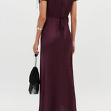 Fern Dress Floral Trail Jacquard Wine