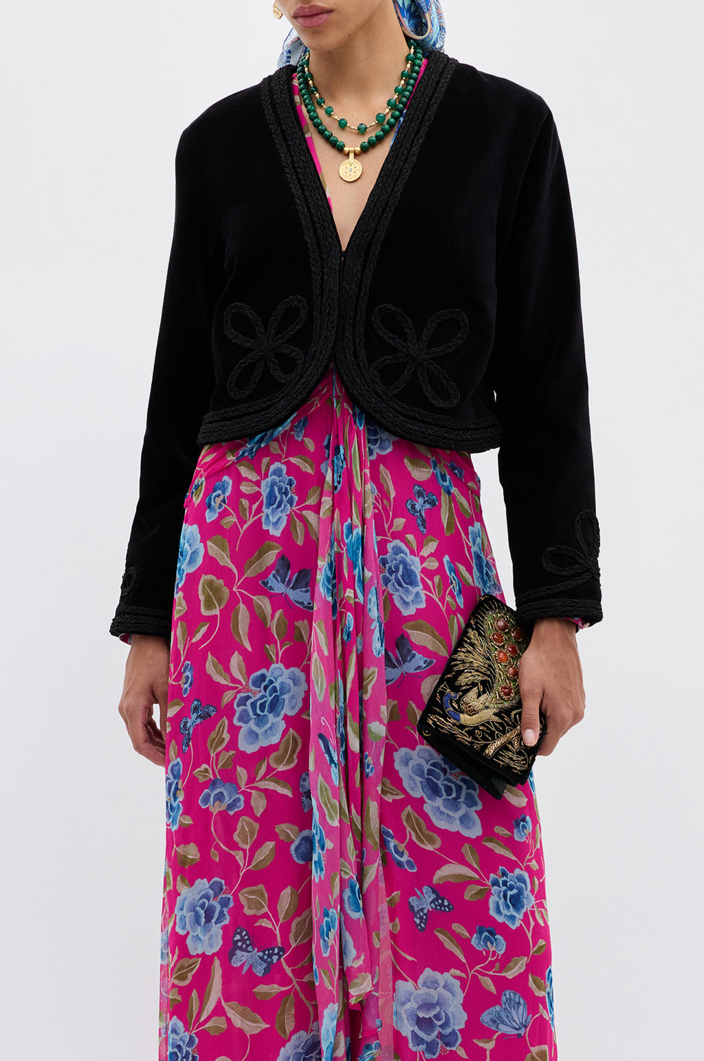 Kesia Jacket Clover Applique Black