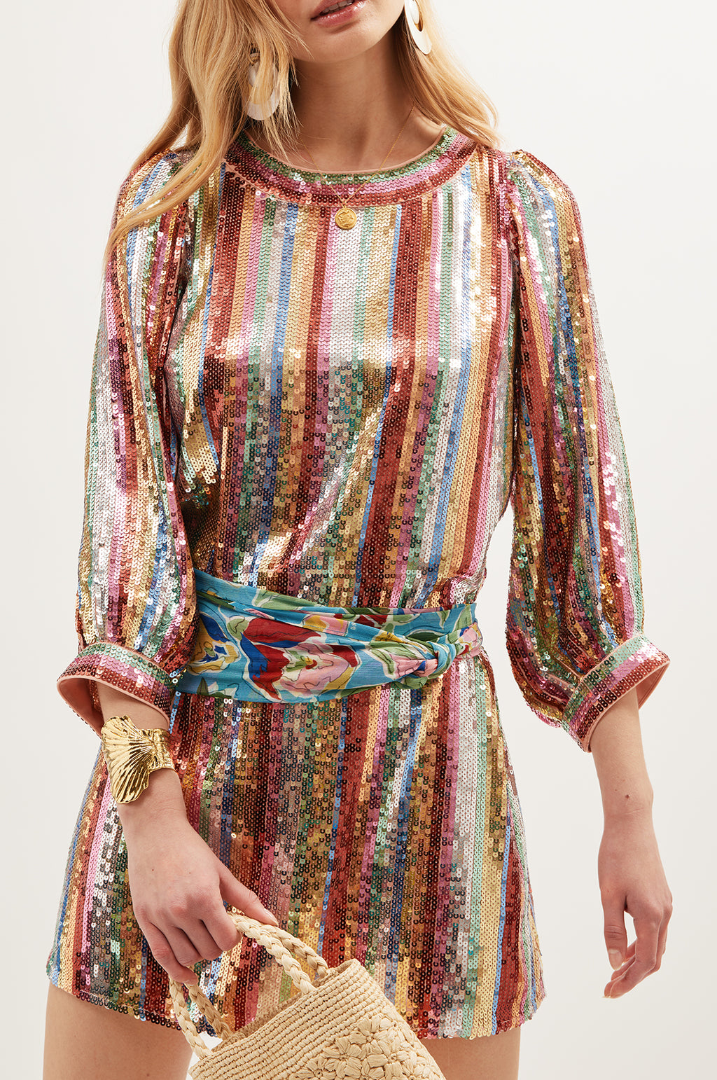 Laurie Dress Dixie Stripe Embellishment Multi