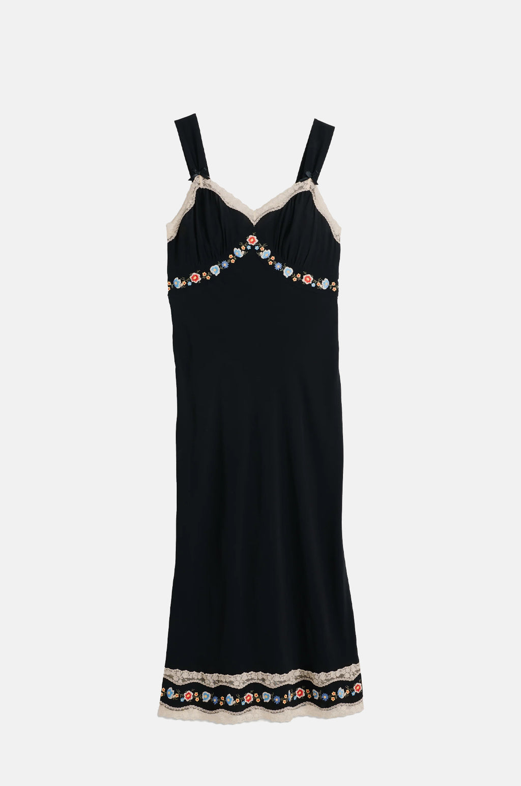 Rixo Lucie Dress Bloom Embroidery Black.