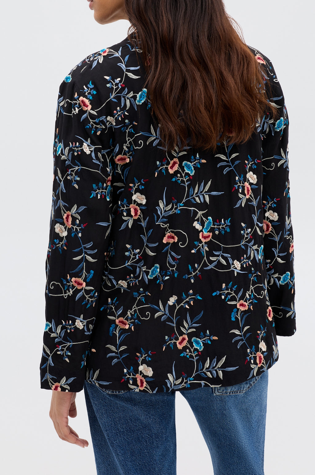 Malachy Jacket Botanical Embroidery Black