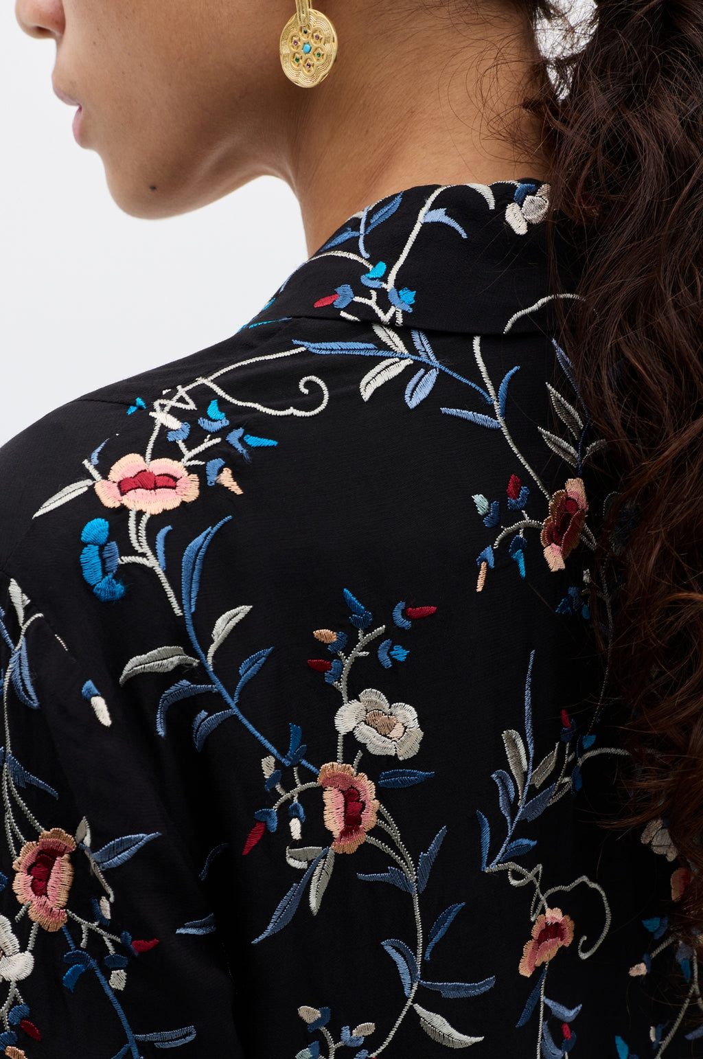 Malachy Jacket Botanical Embroidery Black