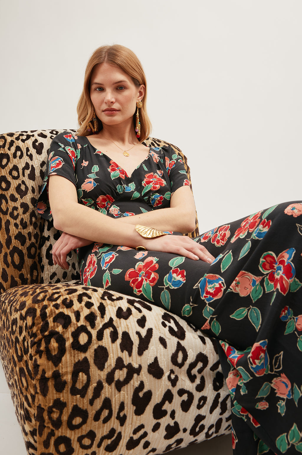 Riella Dress Kimmie Floral Charcoal