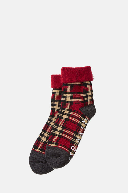 Comfy Room Socks "Check" D.Red/Black