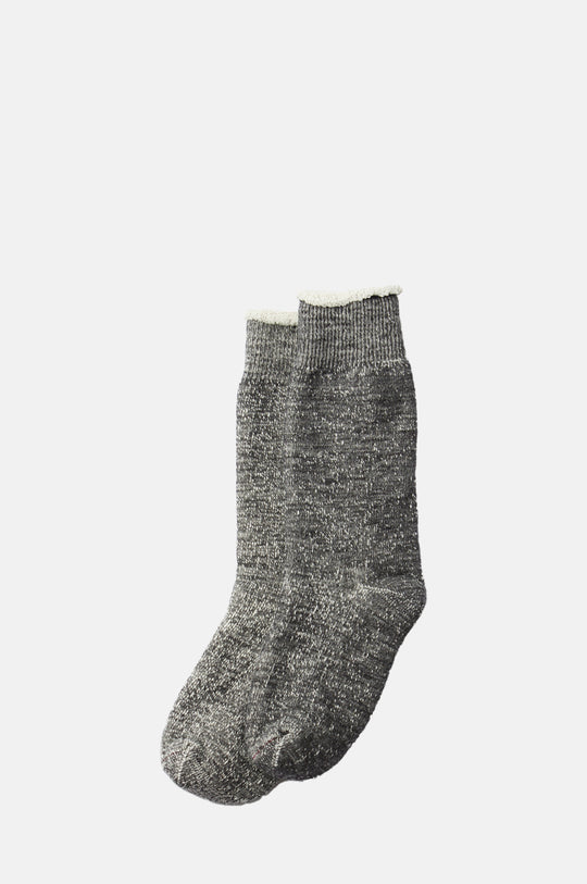 Double Face Crew Socks "Merino Wool & Organic Cotton" Charcoal