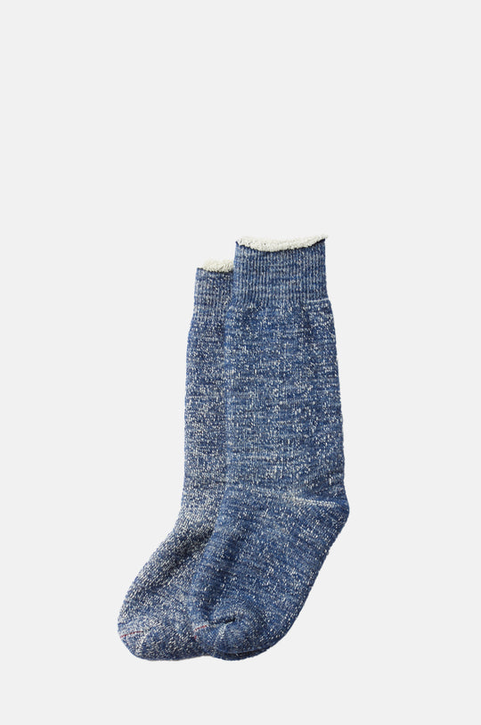 Double Face Crew Socks "Merino Wool & Organic Cotton" Deep Ocean