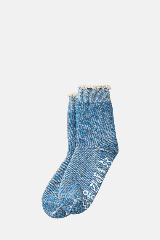 Double Face Room Socks "Shaggy Pile" D.Blue