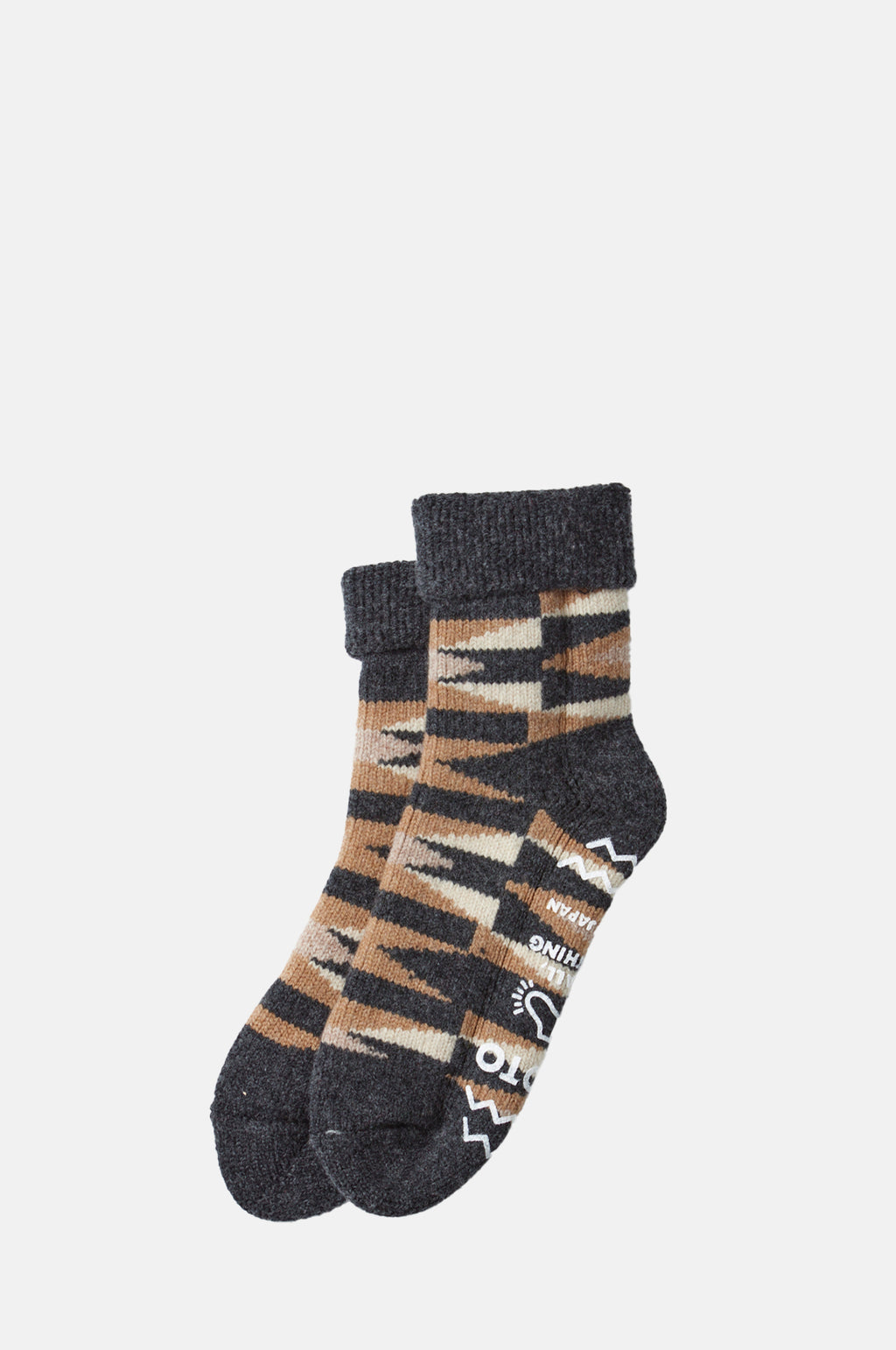 RoToTo Merino Lambs Wool Room Socks Native Charcoal.