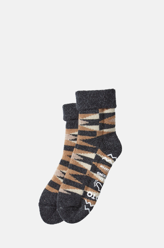 Merino Lambs Wool Room Socks "Native" Charcoal