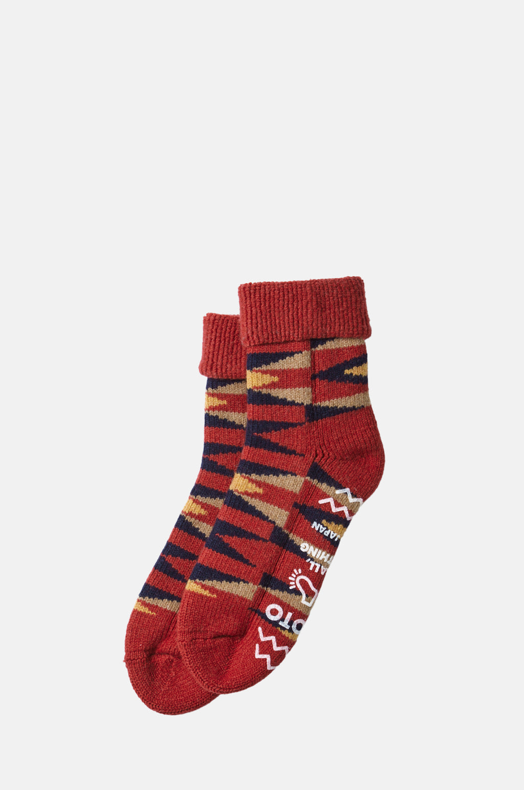 RoToTo Merino Lambs Wool Room Socks Native Red.