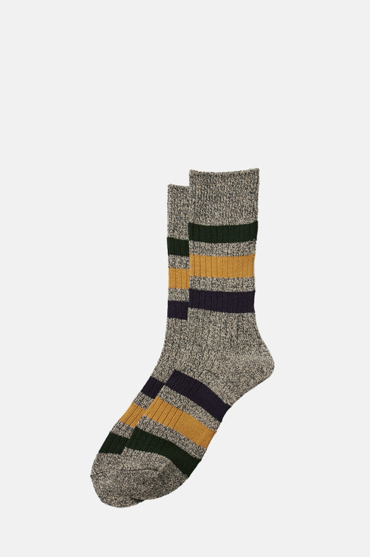 Park Stripe Crew Socks D.Gray