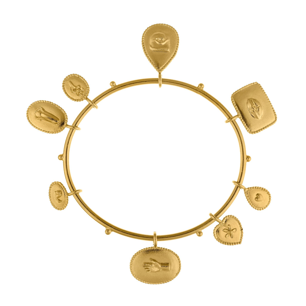 A.M. Sensory Devotion Large Charm Bangle Gold