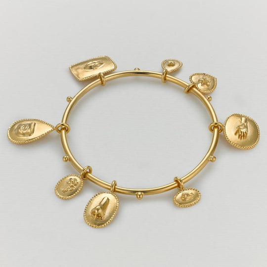 A.M. Sensory Devotion Large Charm Bangle Gold