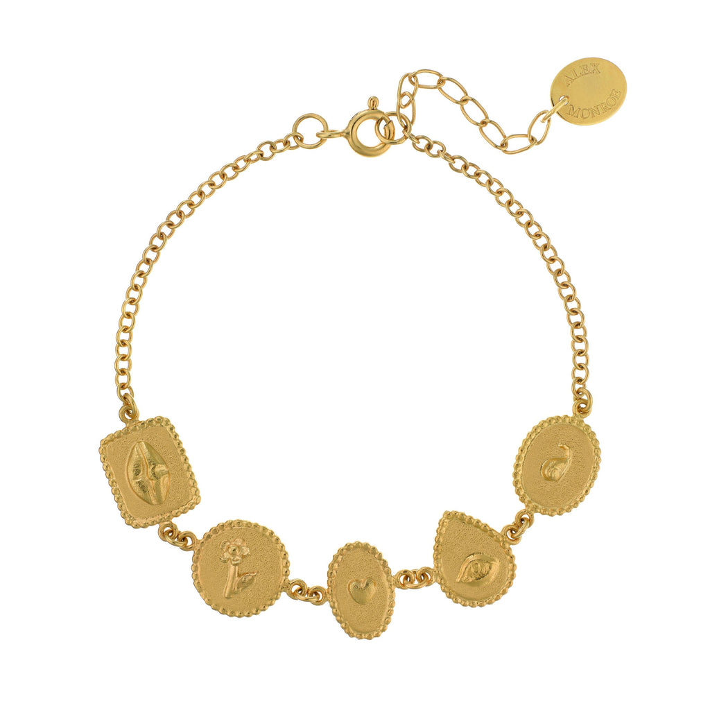 A.M. Gratitude for Nature Linked Station Bracelet Gold