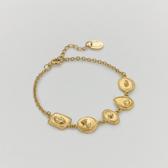 A.M. Gratitude for Nature Linked Station Bracelet Gold