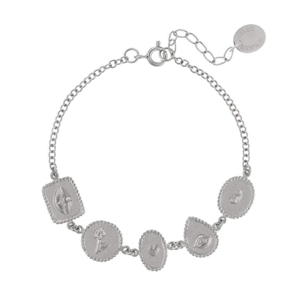 A.M. Gratitude for Nature Linked Station Bracelet Silver