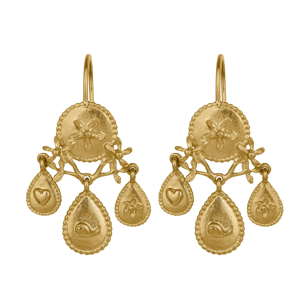 A.M. Gratitude for Nature Girandole Earrings Gold