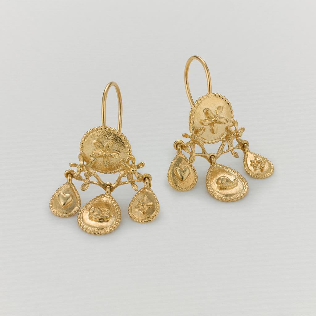A.M. Gratitude for Nature Girandole Earrings Gold