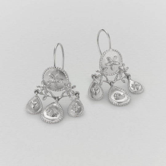 A.M. Gratitude for Nature Girandole Earrings Silver