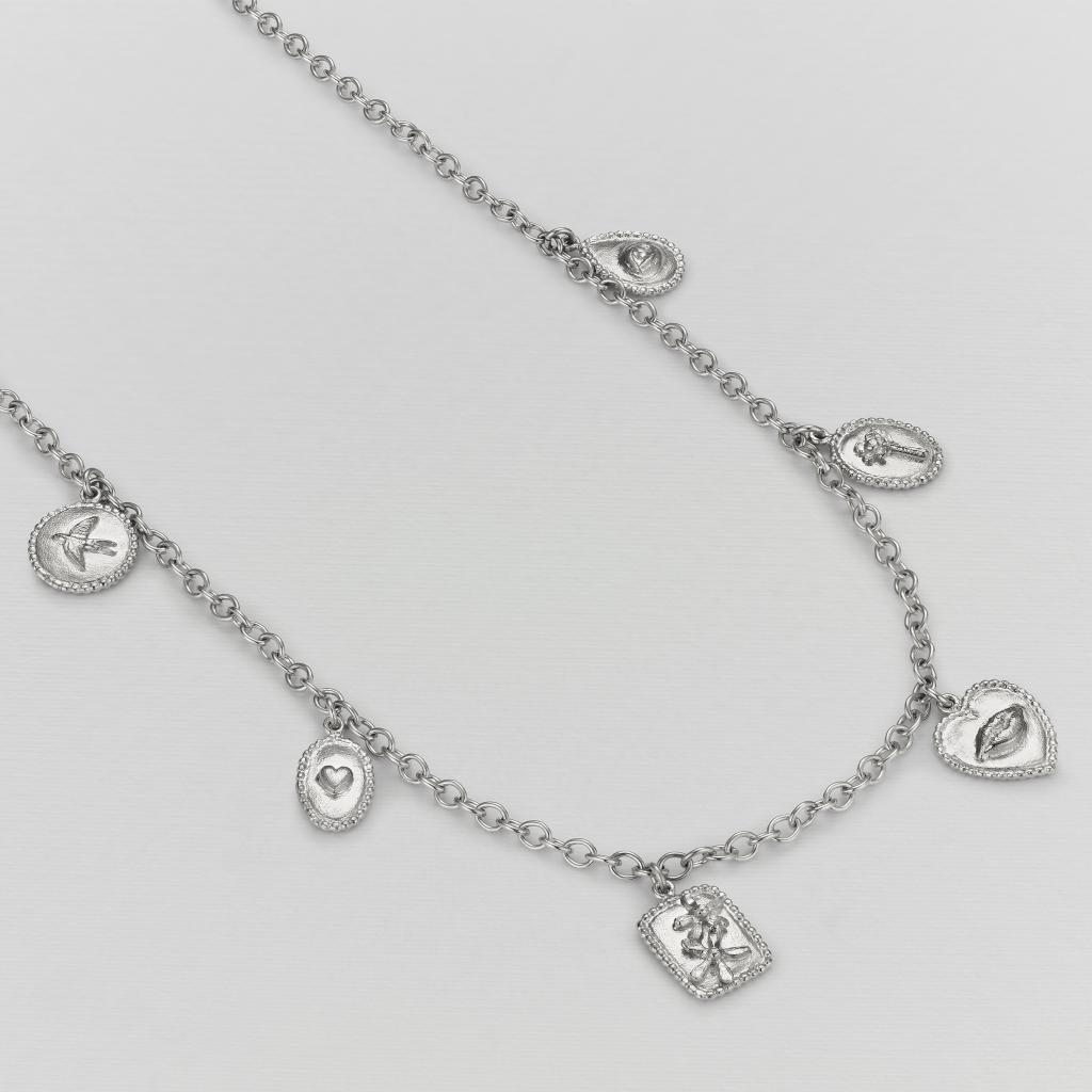A.M. Gratitude for Nature Small Charm Necklace Silver