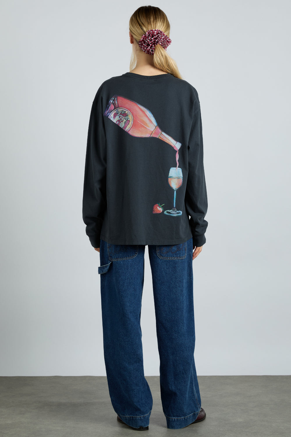 Rose Wine Long Sleeve Tee Charcoal