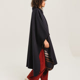 Selena Double Face Cape Bleu