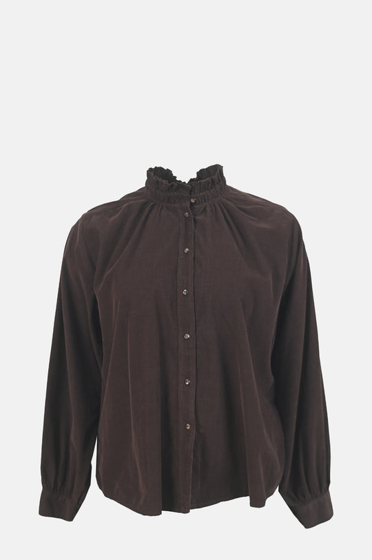 Soline Velvet Blouse Marron