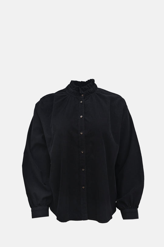 Soline Velvet Blouse Noir