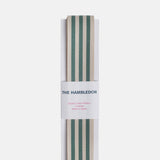 Sand and Forest Green Cotton Stripe Ribbon 35mmx5m.