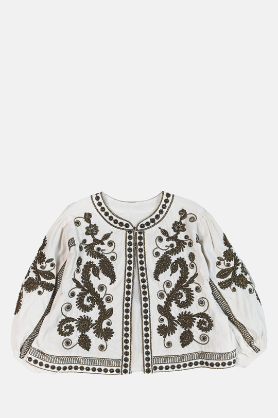 Maris Jacket Vanilla With Olive Green