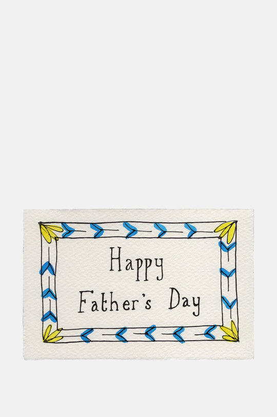 Blue Border Happy Fathers Day Card