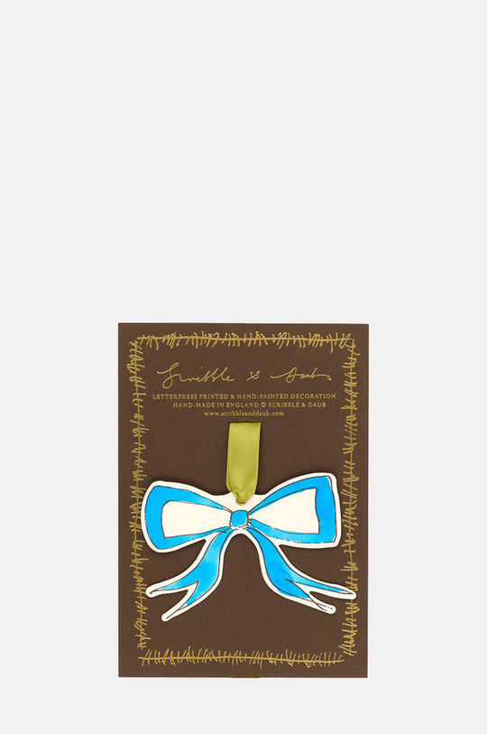 Bow Christmas Decoration/Gift Tag Blue