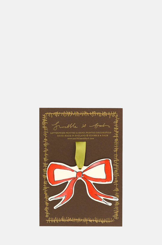 Bow Christmas Decoration/Gift Tag Red