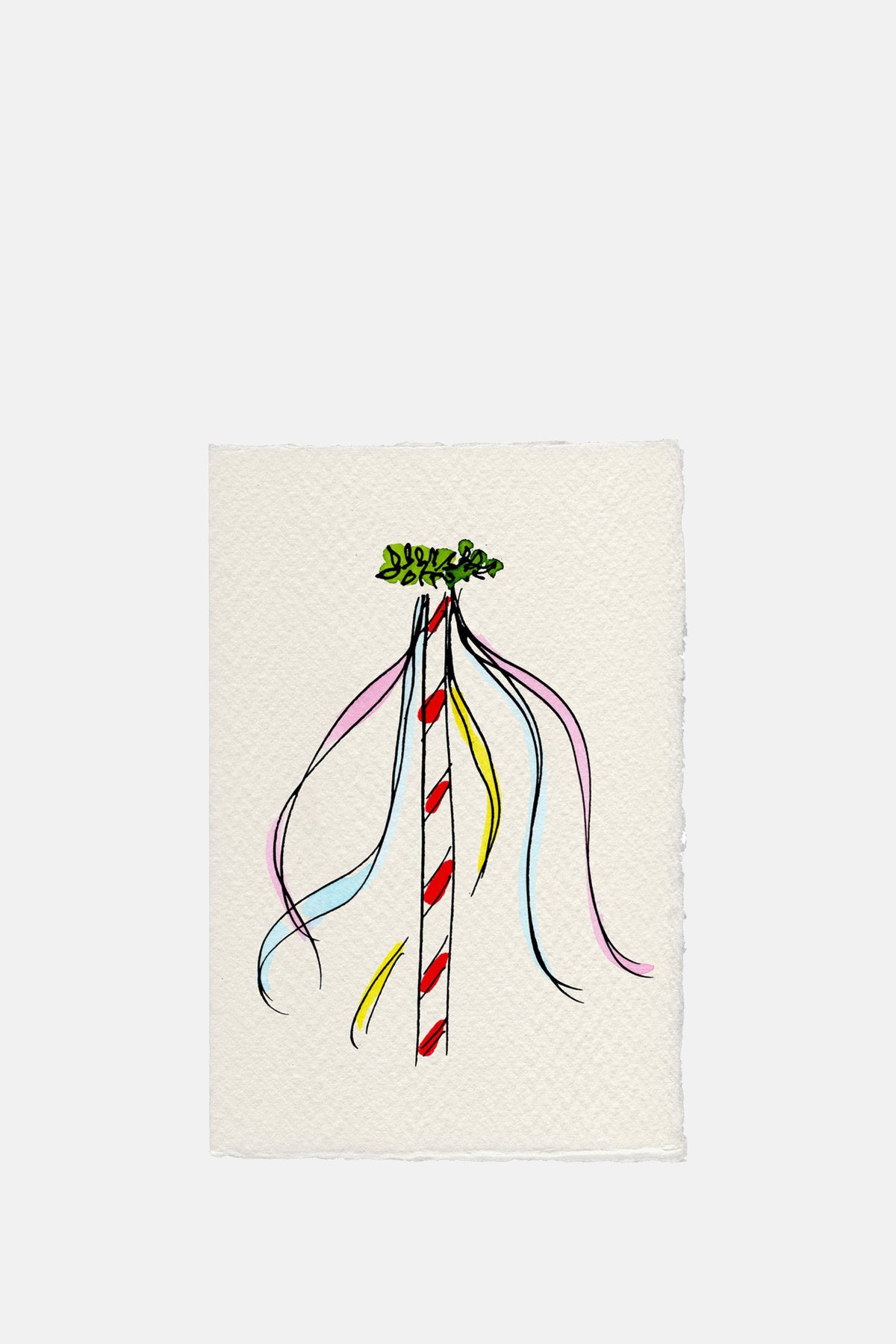 Scribble and Daub Maypole Ostara Spring Card.