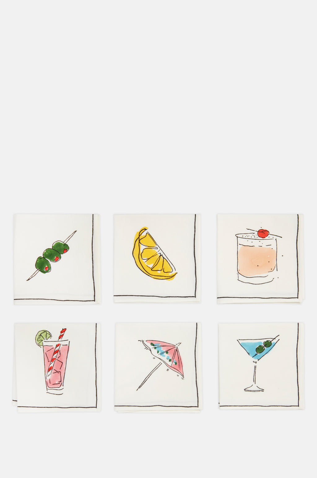 Scribble and Daub Daydress Cocktail Napkins Set of 6.
