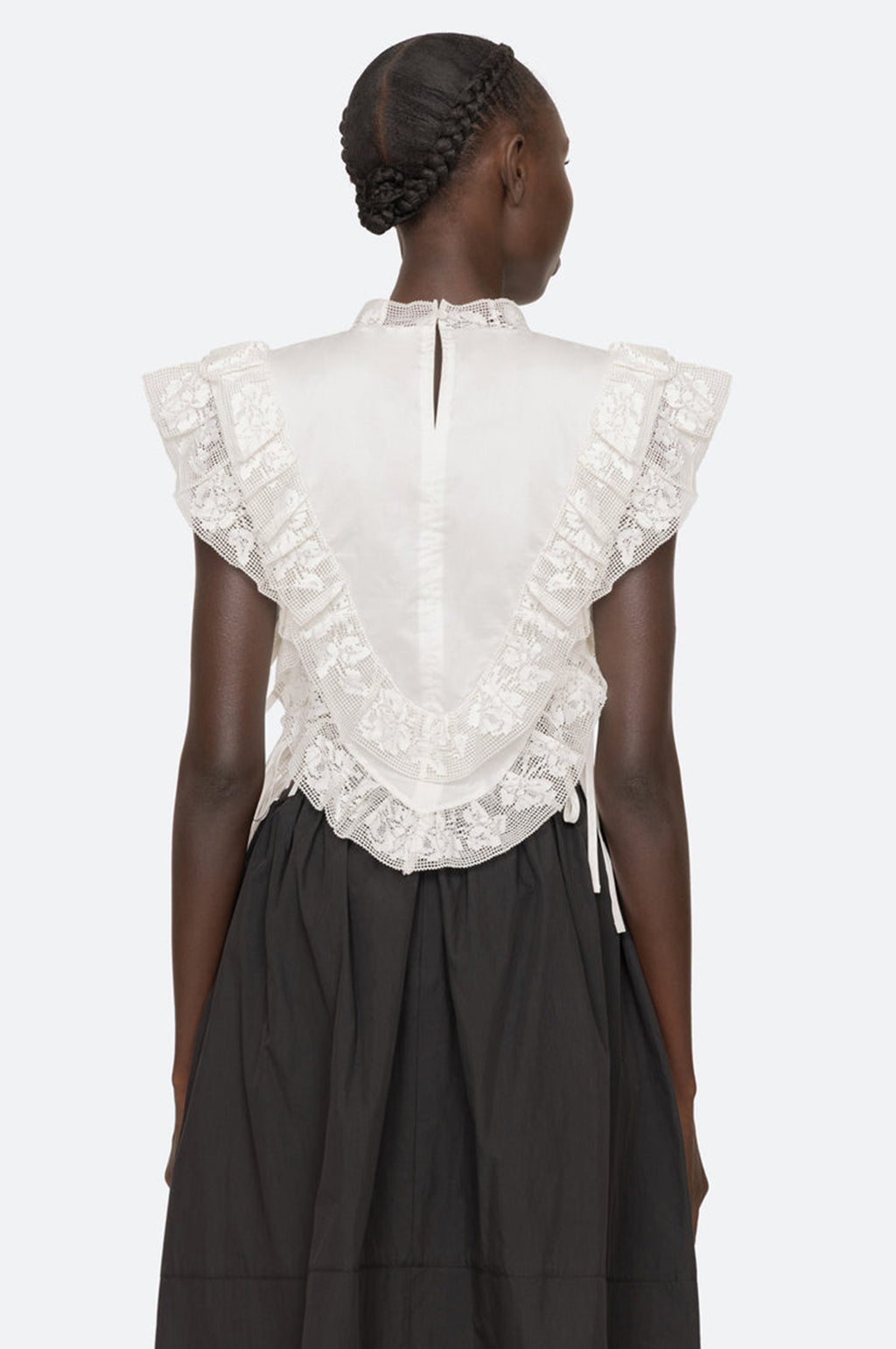 Abelene Solid Side Tie Tank Top White