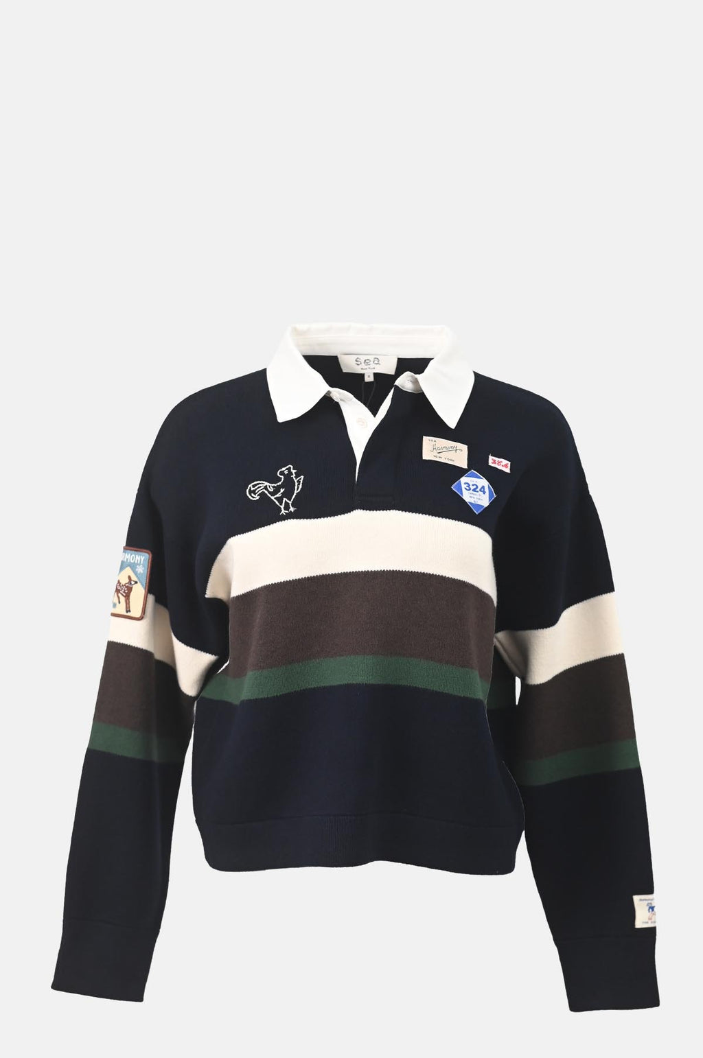Sea New York Arthur Varsity Knit Rugby Shirt Multi.