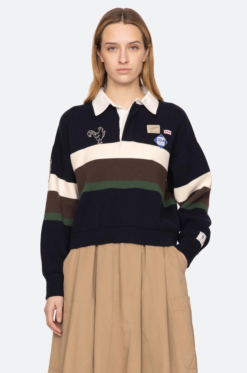 Arther Varsity Knit Rugby Shirt Multi