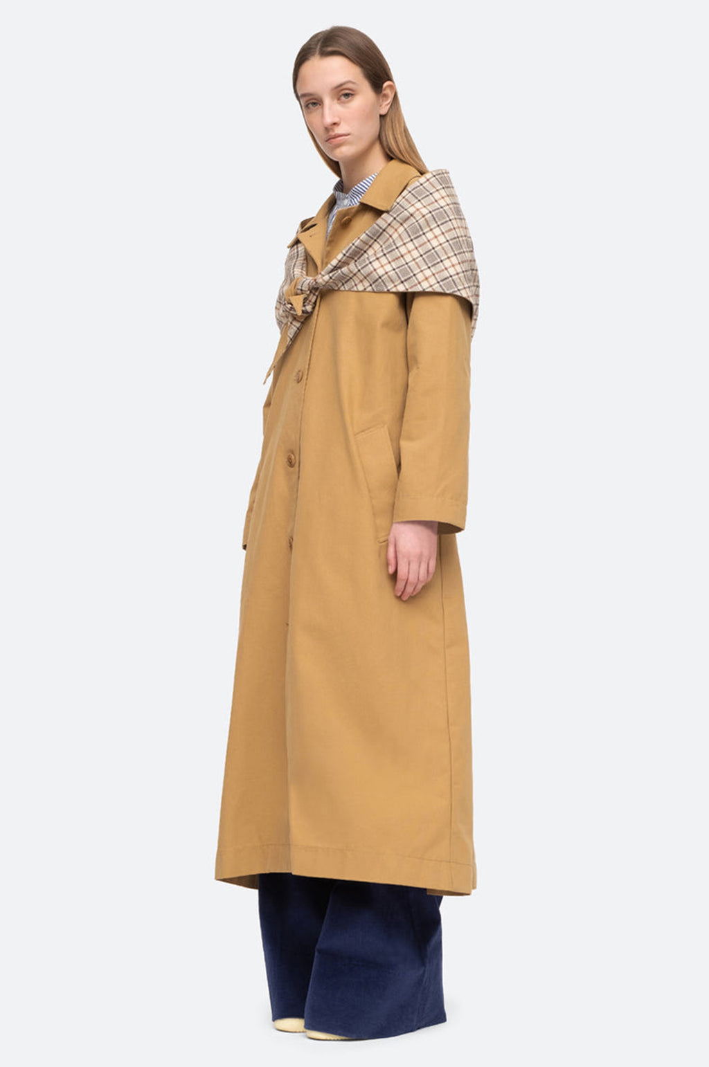 Beatriz Plaid Suiting L/Slv Belted Coat Multi