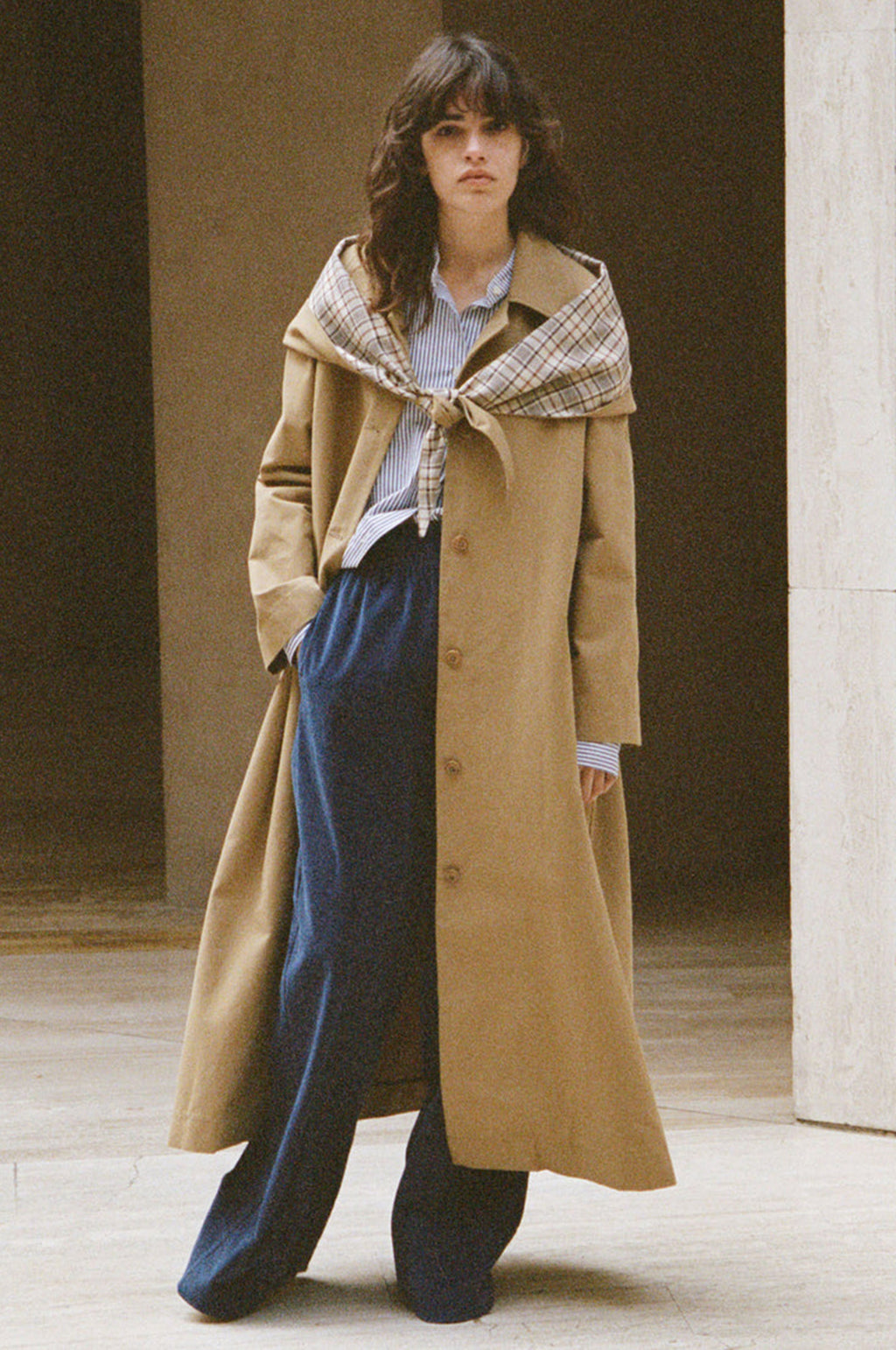 Beatriz Plaid Suiting L/Slv Belted Coat Multi