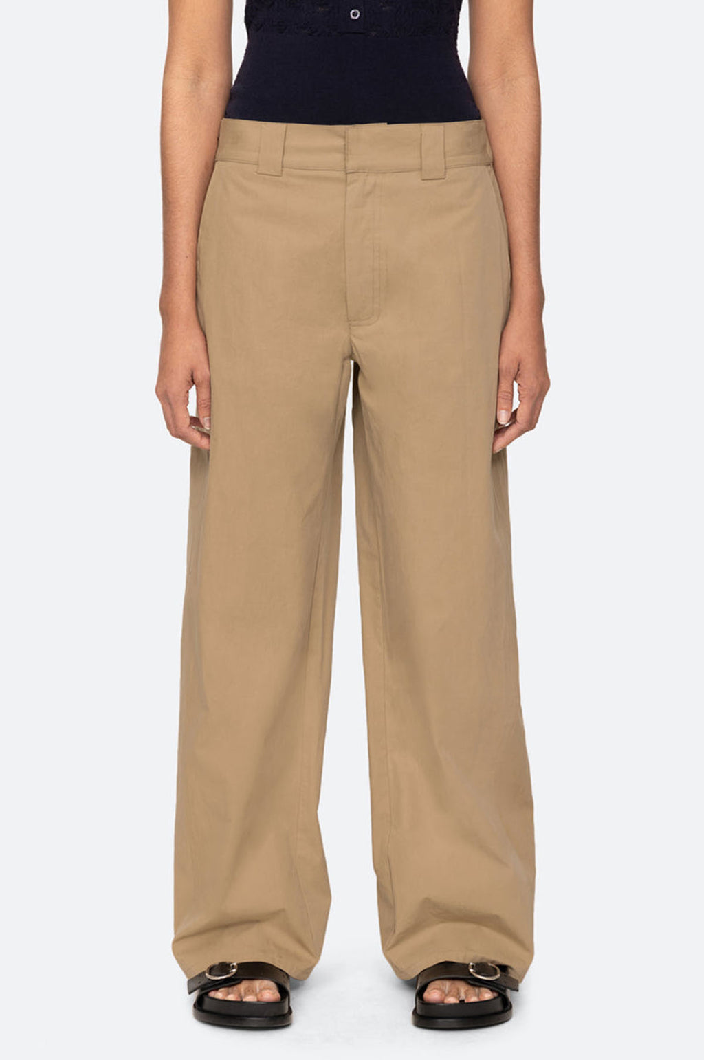 Belle Stone Washed Chino Jeans Khaki