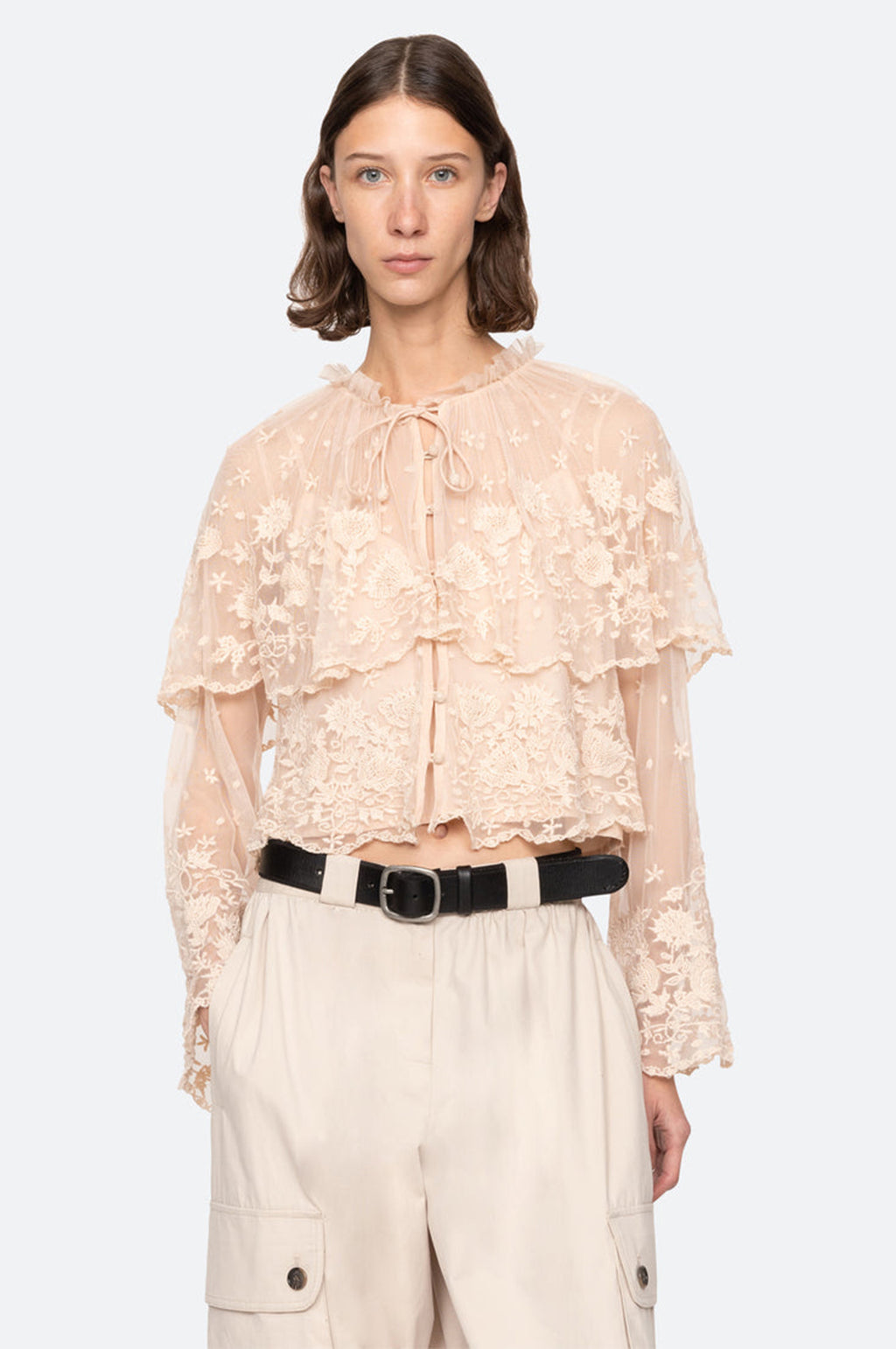 Bronte Emb L/Slv Top Blush