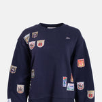 Sea New York Davis Patchwork Crew Neck Sweatshirt Navy.