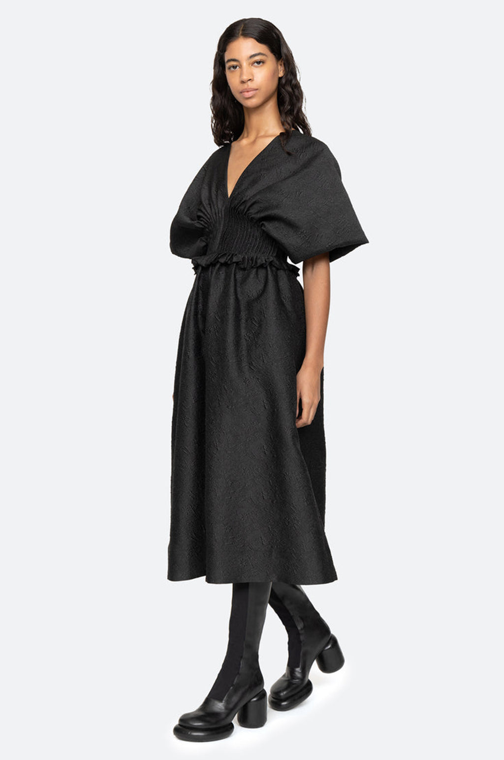 Elegi Solid S/Slv Dress Black