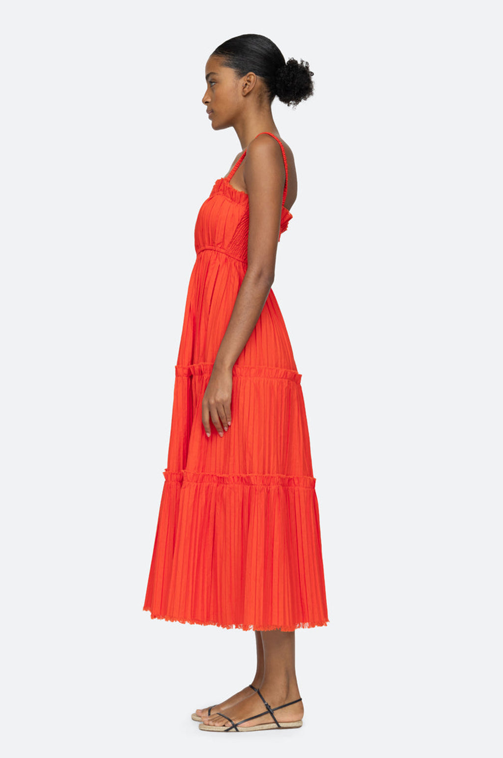 Greir Pleating Slip Dress Poppy