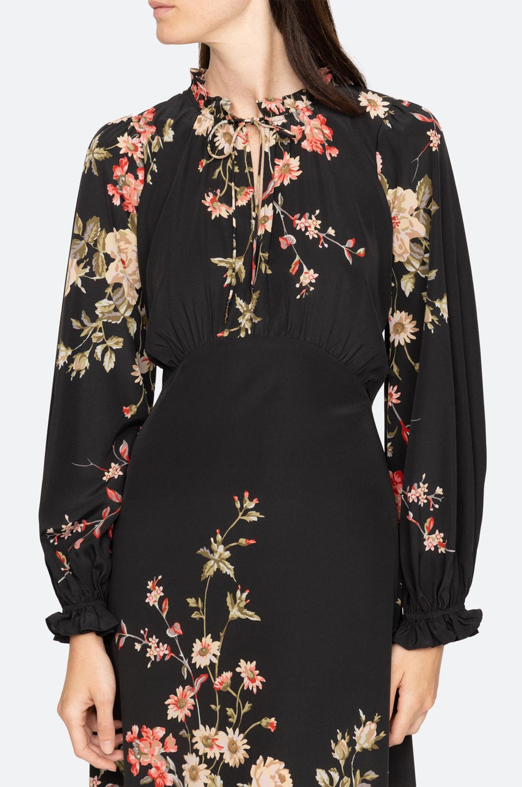 Jolie Print L/Slv Midi Dress Multi