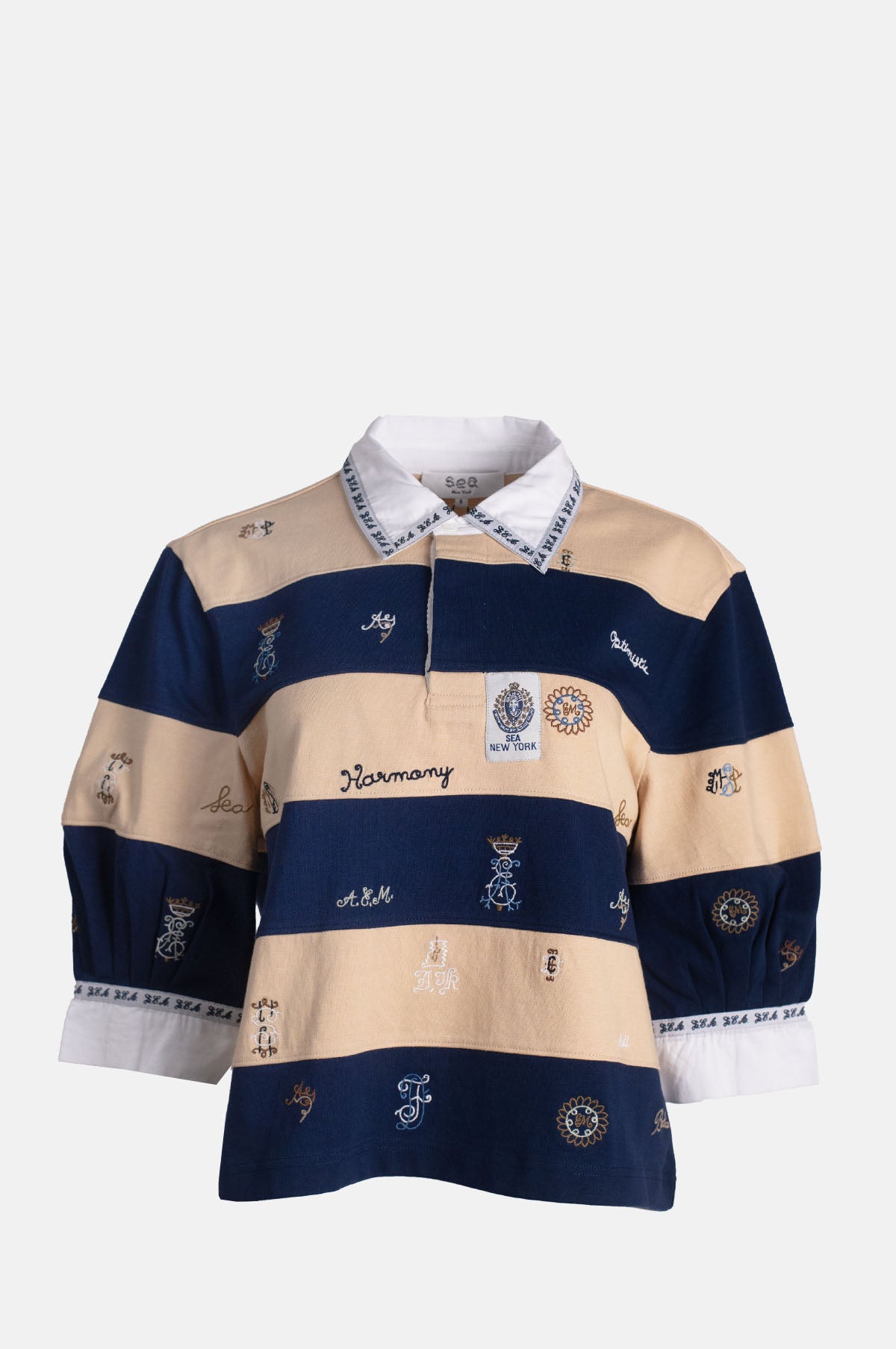 Sea New York Juliet Emb Short Sleeve Rugby Top Multii.