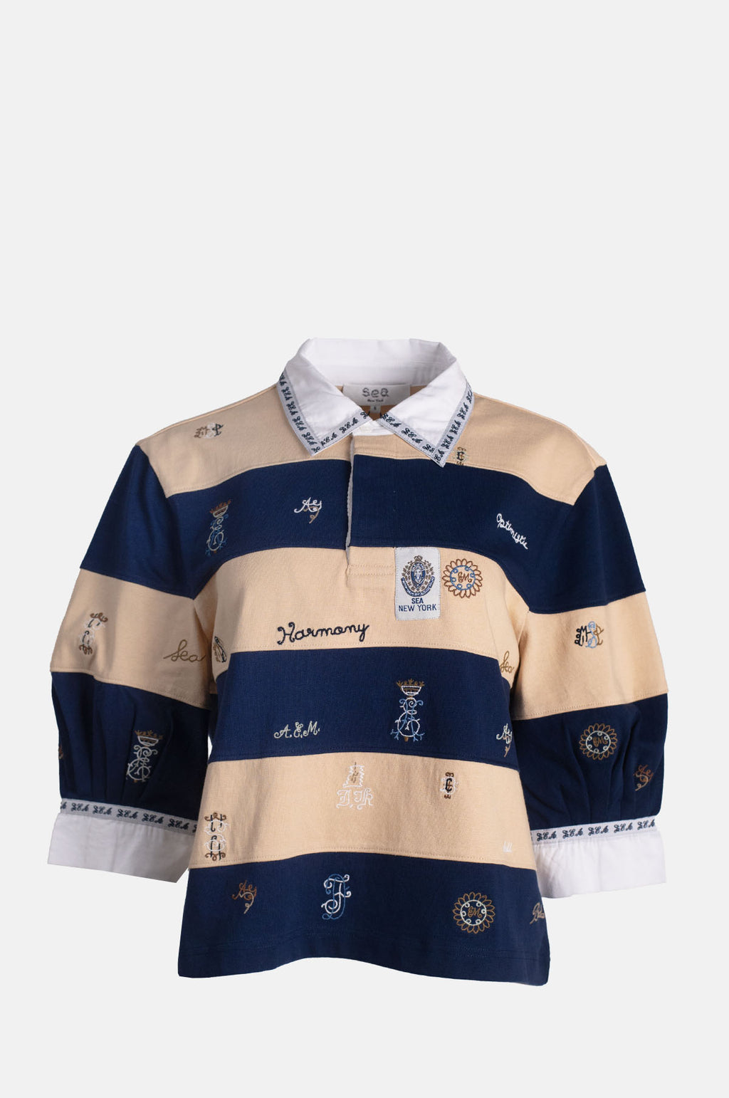 Sea New York Juliet Emb Short Sleeve Rugby Top Multii.