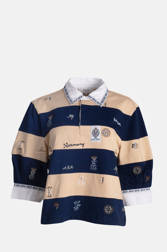 Juliet Emb S/Slv Rugby Top Multi