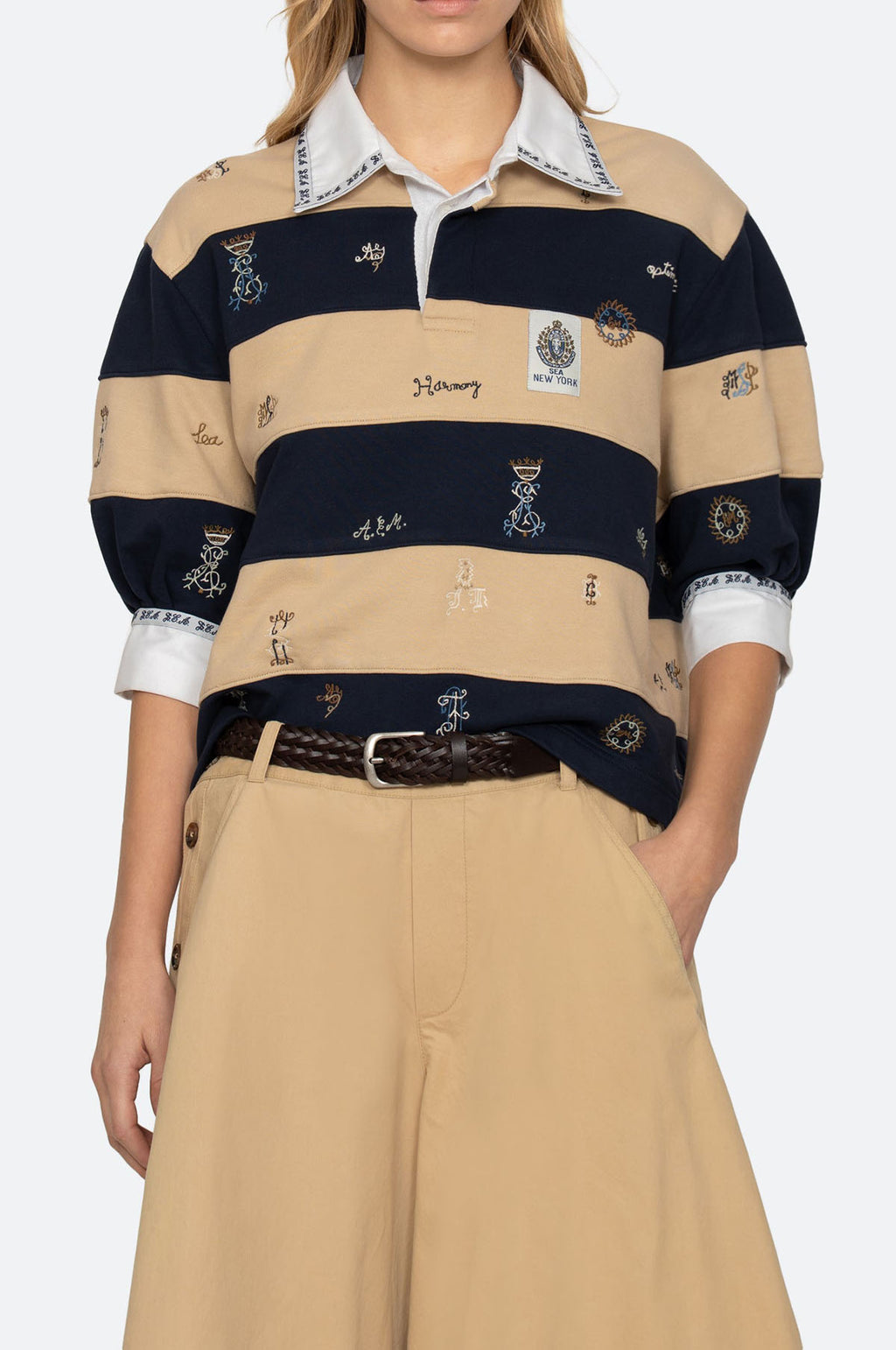 Juliet Emb S/Slv Rugby Top Multi
